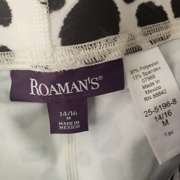 Roaman's Animal Print Capri‎ Leggings High Waist Stretch Plus Size 14/16 - Picture 2 of 4